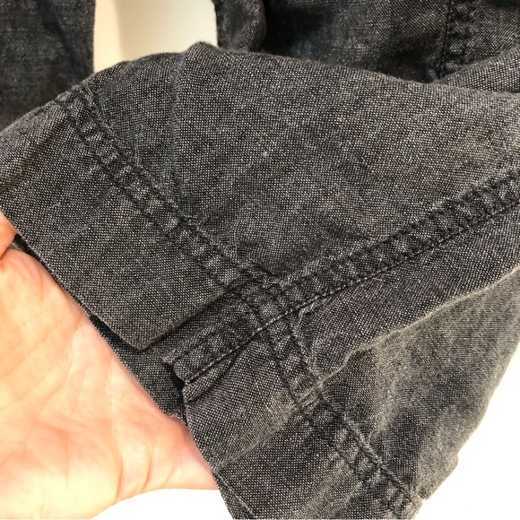 Eileen Fisher 100 linen wide leg crop drawstring pant w pockets indigo wash M - Picture 6 of 12